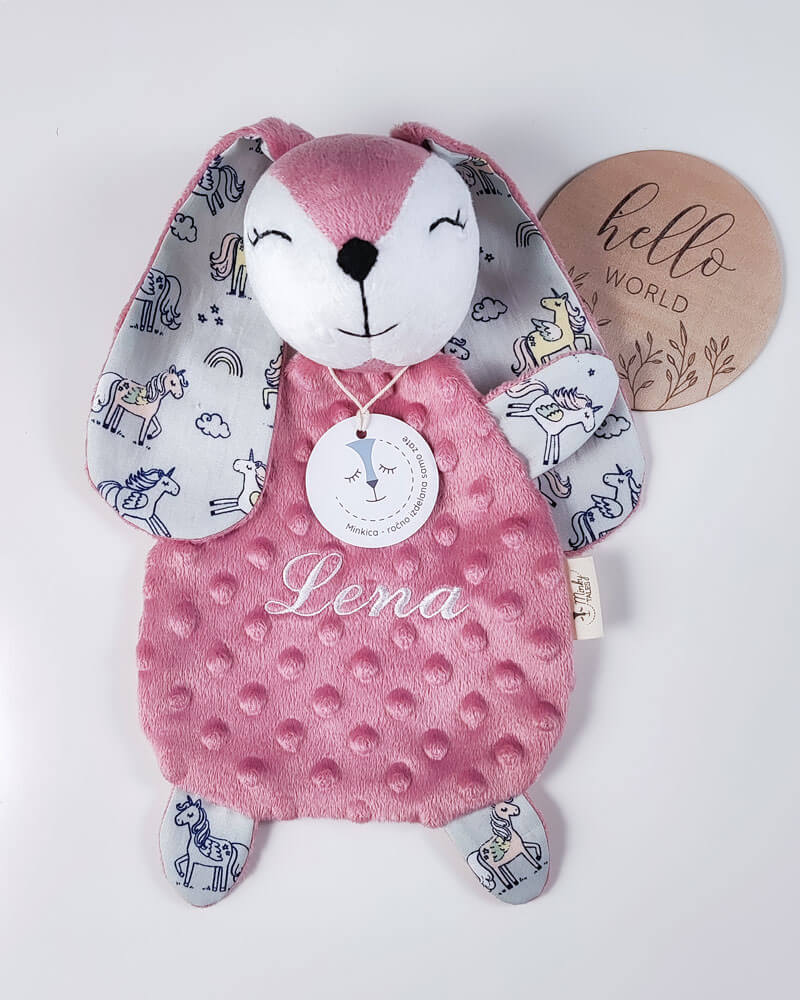 pink zaj personalizirana ninica z imenom roza zajček